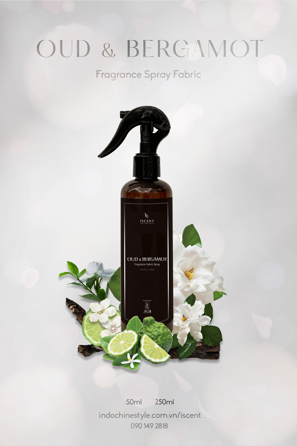 Xịt thơm vải hương nước hoa Oud & Bergamot